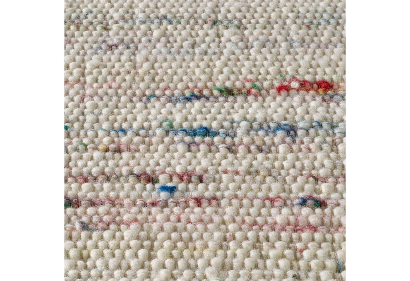 TaraCarpet Wollteppich TaraCarpet Handwebteppich Malmoe Fashion, rechteckig, Höhe: 10 mm, Handgewebter Teppich multi Wohnzimmer Schlafzimmer Esszimmer 070X130 – Bild 5 von 5