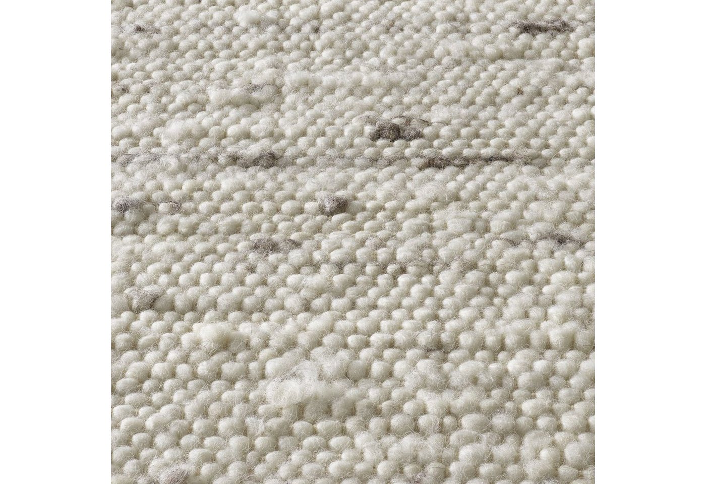 TaraCarpet Wollteppich TaraCarpet Handwebteppich Oslo, rechteckig, Höhe: 10 mm, Schurwolle Handgewebt h.grau meliert Wohnzimmer Schlafzimmer 070x240 – Bild 3 von 5