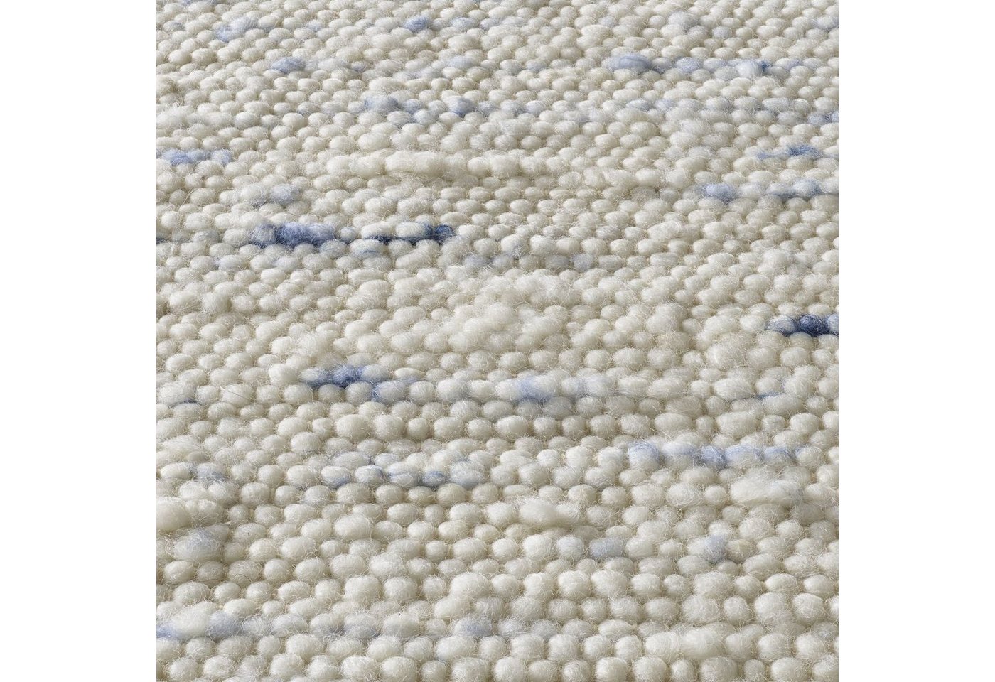 TaraCarpet Wollteppich TaraCarpet Handwebteppich Oslo, rechteckig, Höhe: 10 mm, Schurwolle Handgewebt blau meliert Wohnzimmer Schlafzimmer 090x160 cm – Bild 3 von 5
