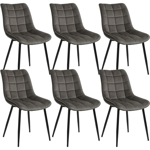 Woltu 4-Fußstuhl (6 St), Küchenstuhl Polsterstuhl Design Stuhl, aus Samt