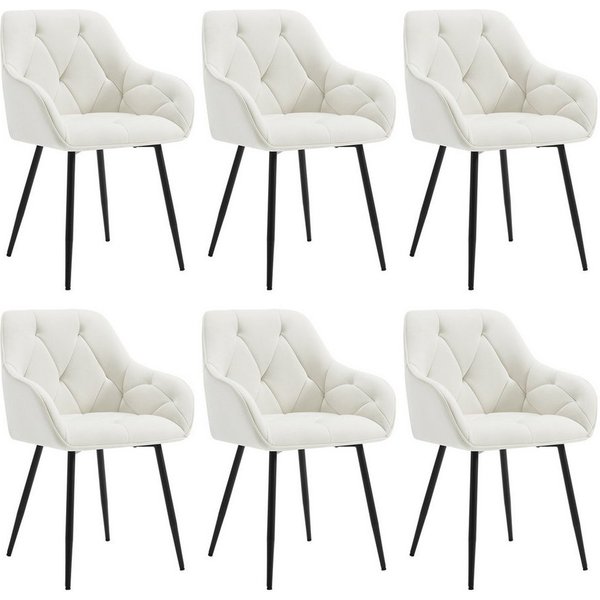 Woltu 4-Fußstuhl (Set, 6 St), Esszimmerstühle ergonomischer aus Samt