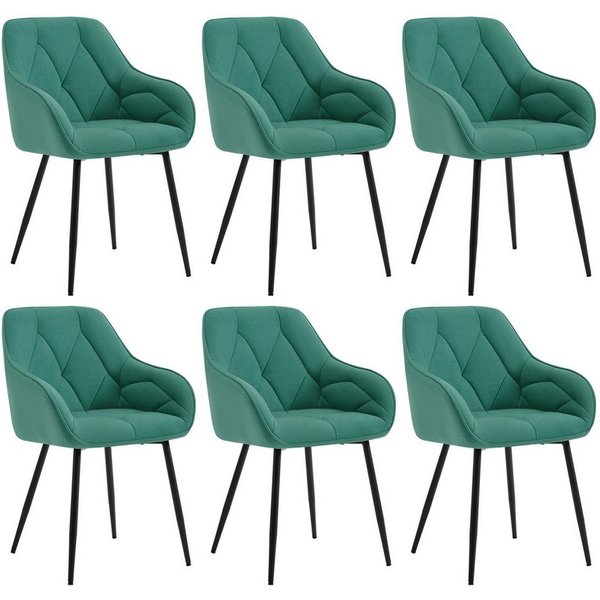 Woltu 4-Fußstuhl (Set, 6 St), Esszimmerstühle ergonomischer aus Samt