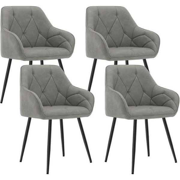 Woltu 4-Fußstuhl (Set, 4 St), Esszimmerstühle ergonomischer aus Kunstleder