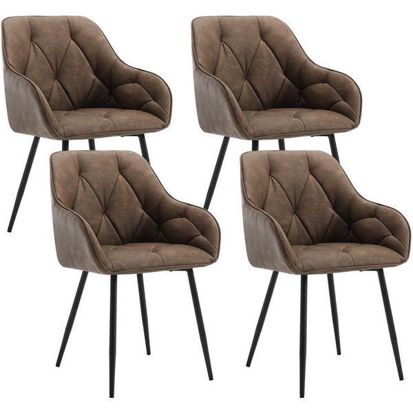Woltu 4-Fußstuhl (Set, 4 St), Esszimmerstühle ergonomischer aus Kunstleder
