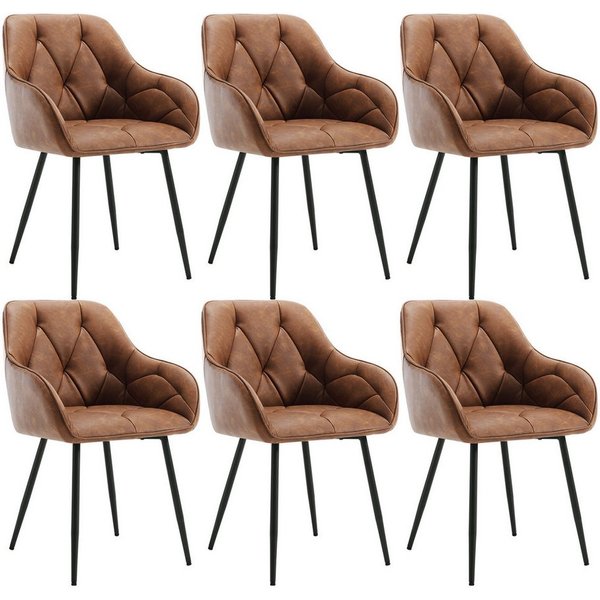 Woltu 4-Fußstuhl (Set, 6 St), Esszimmerstühle ergonomischer aus Kunstleder