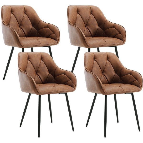 Woltu 4-Fußstuhl (Set, 4 St), Esszimmerstühle ergonomischer aus Kunstleder