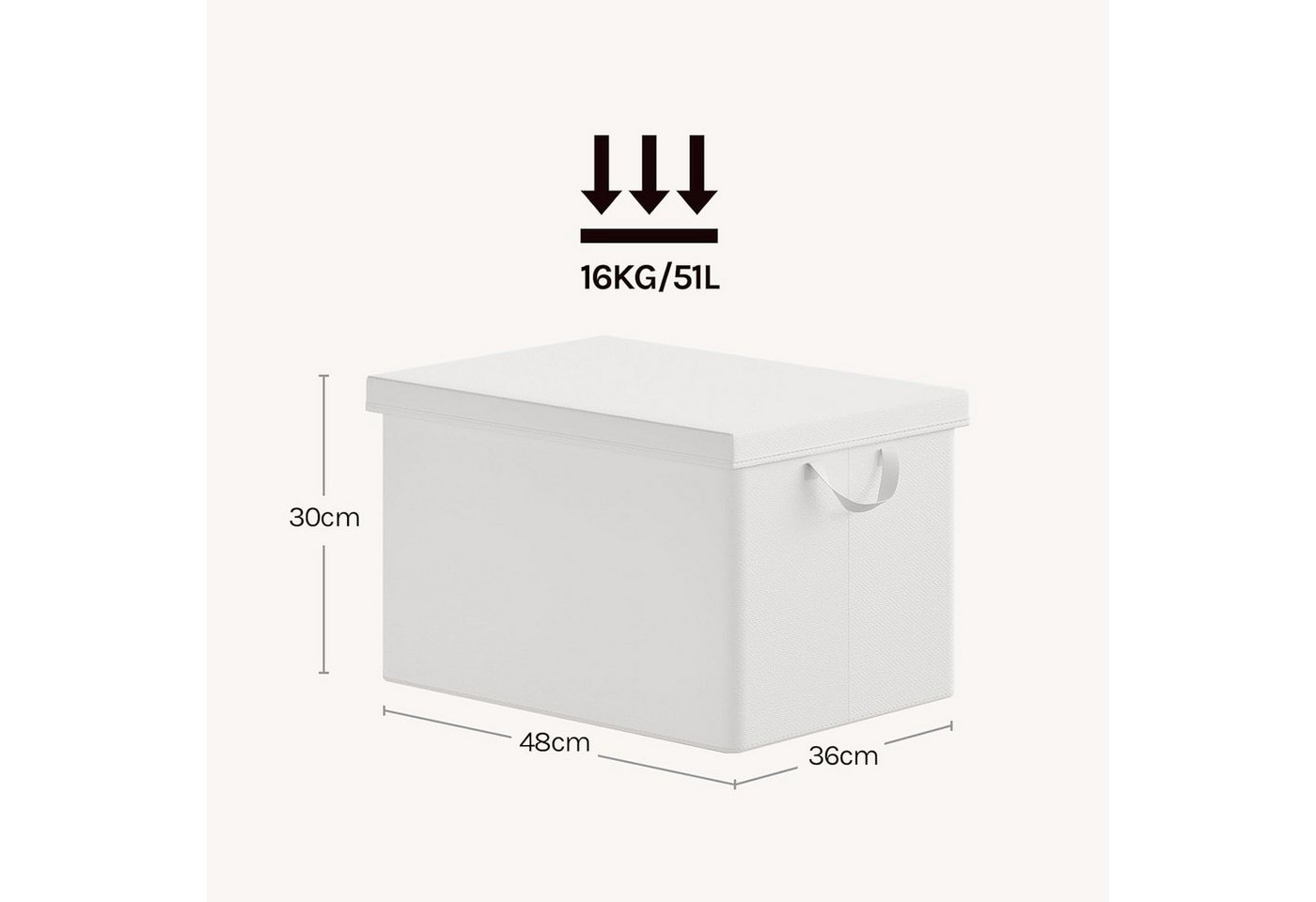 Woltu Aufbewahrungsbox (1 St., Set), mit Deckel, mit Griffen, faltbare Box für Kleidung Spielzeug – Bild 3 von 5