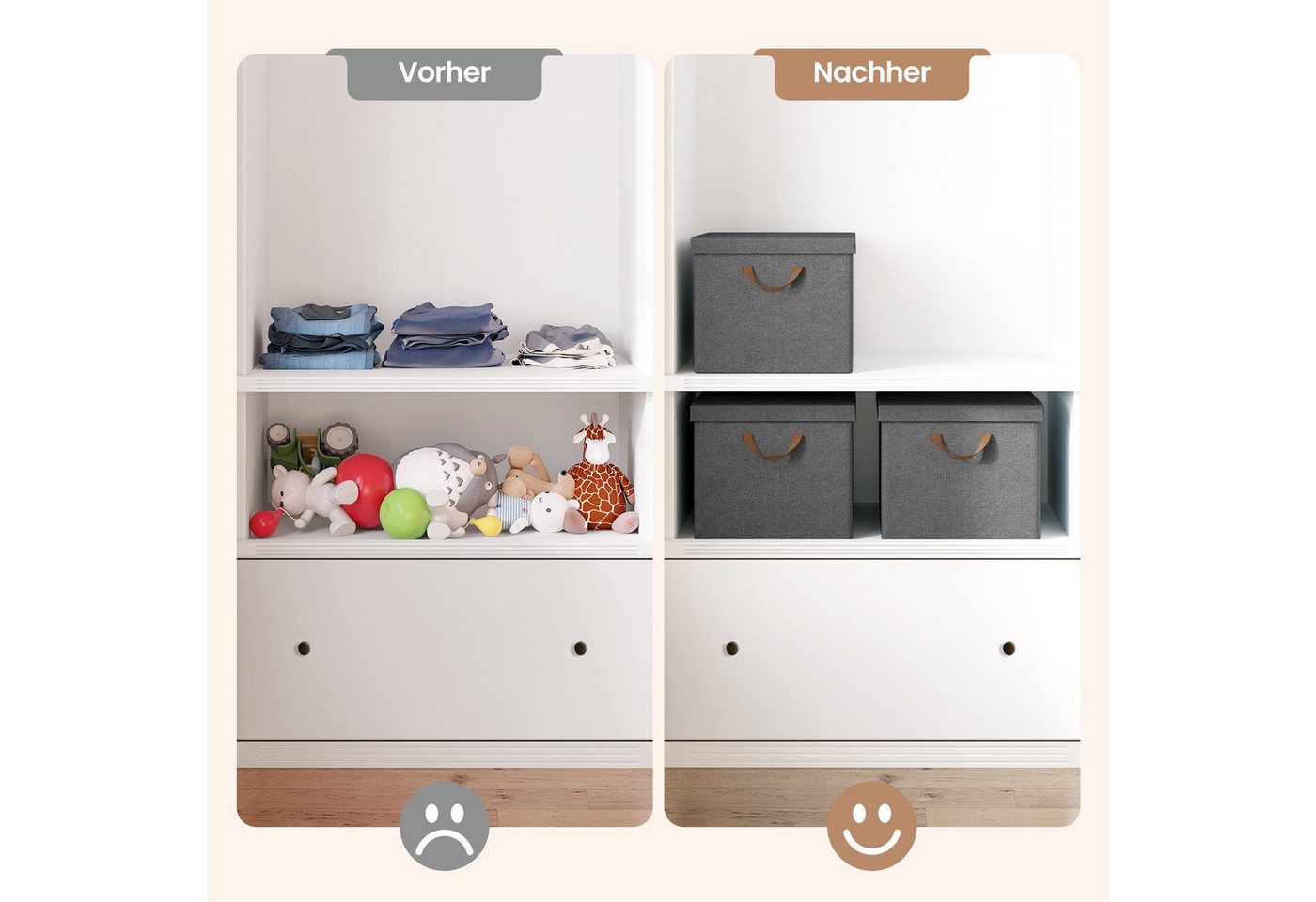 Woltu Aufbewahrungsbox (10 St., Set), mit Deckel, mit Griffen, faltbar – Bild 5 von 5