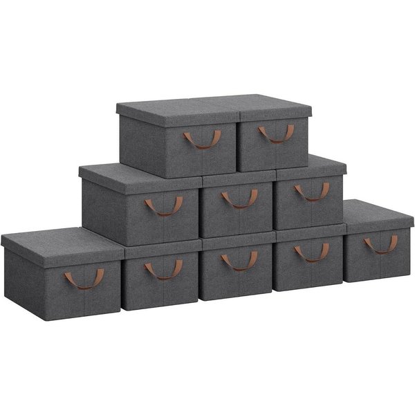 Woltu Aufbewahrungsbox (10 St., Set), mit Deckel, mit Griffen, faltbar