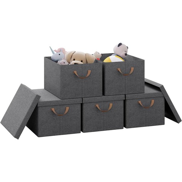 Woltu Aufbewahrungsbox (5 St., Set), mit Deckel, mit Griffen, faltbar