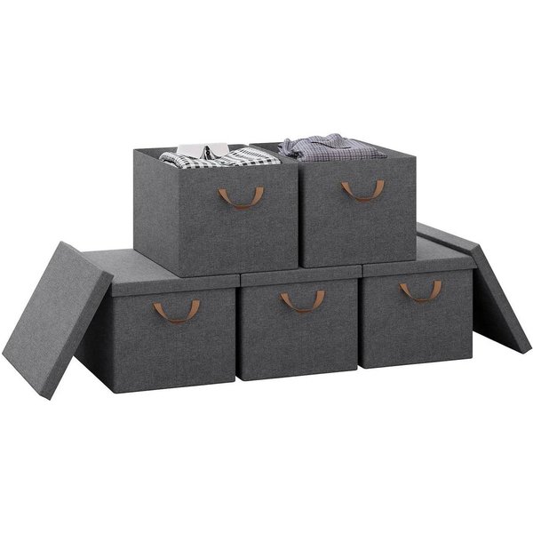 Woltu Aufbewahrungsbox (5 St., Set), mit Deckel, mit Griffen, faltbar