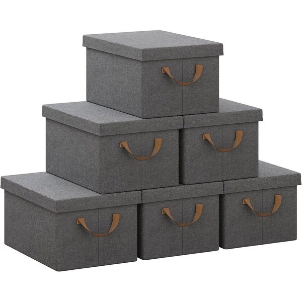 Woltu Aufbewahrungsbox (6 St., Set), mit Deckel, mit Griffen, faltbare Box für Kleidung Spielzeug