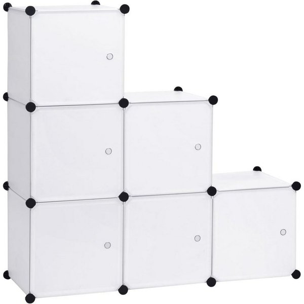 Woltu Aufbewahrungsbox (6 St), DIY Kleiderschrank Regalsystem, Kunststoff