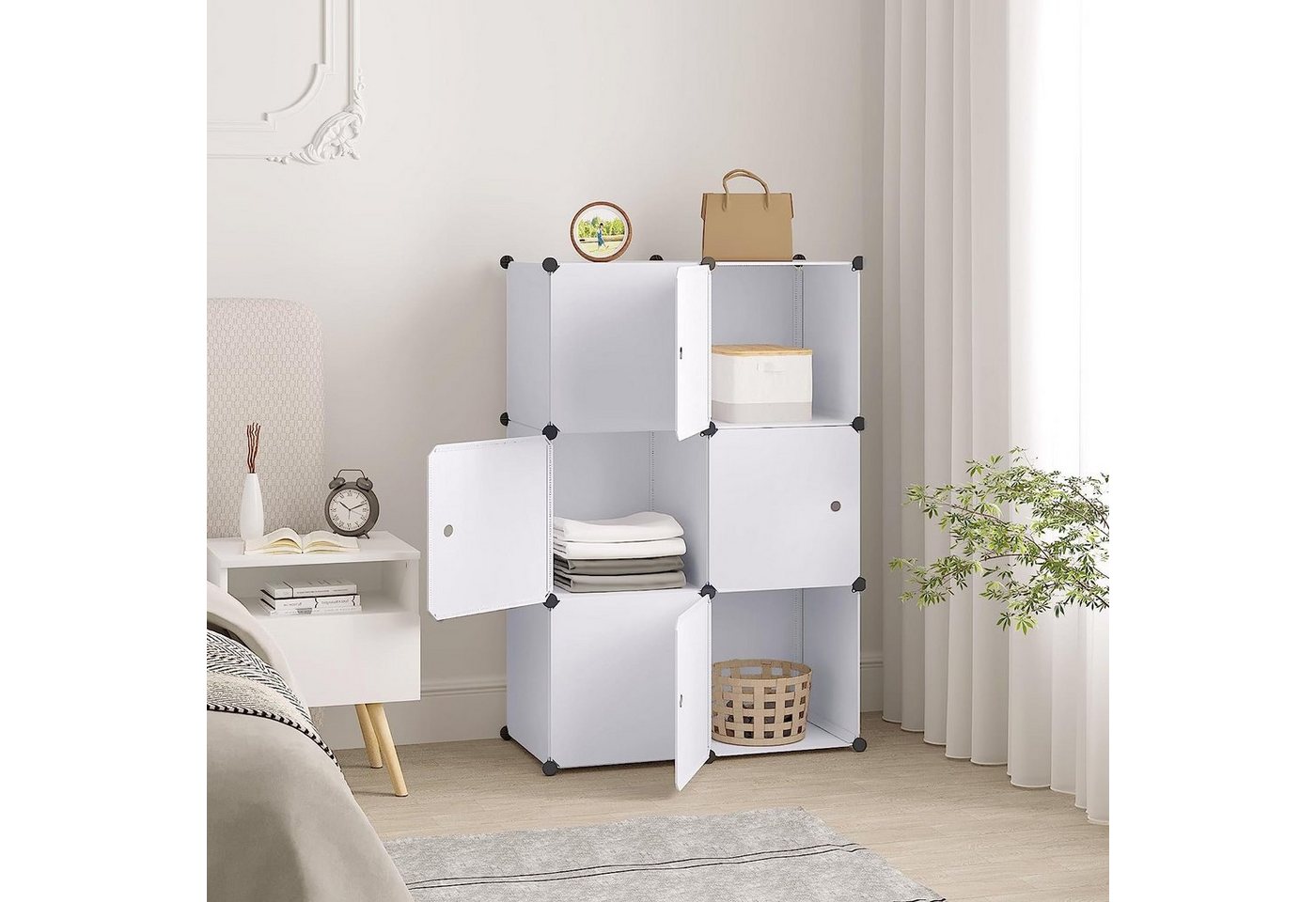 Woltu Aufbewahrungsbox (6 St), DIY Kleiderschrank Regalsystem, Kunststoff – Bild 4 von 5