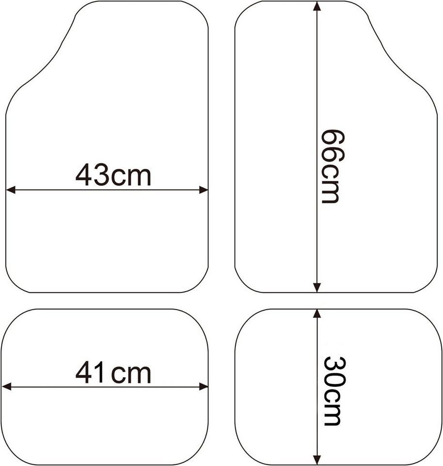 Woltu Auto-Fußmatten (4 St), Sie passen auf fast allen Pkw, Vans und Lkw., Universal Auto Teppich Stickerei Butterfly – Bild 3 von 5