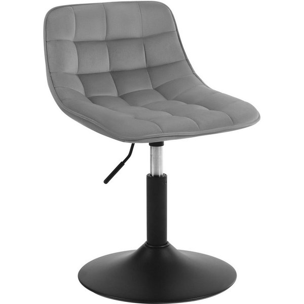 Woltu Barhocker (1 St), Schminkhocker 360° Schwenken Samt Sitz 38-49.5cm Hoch hellgrau