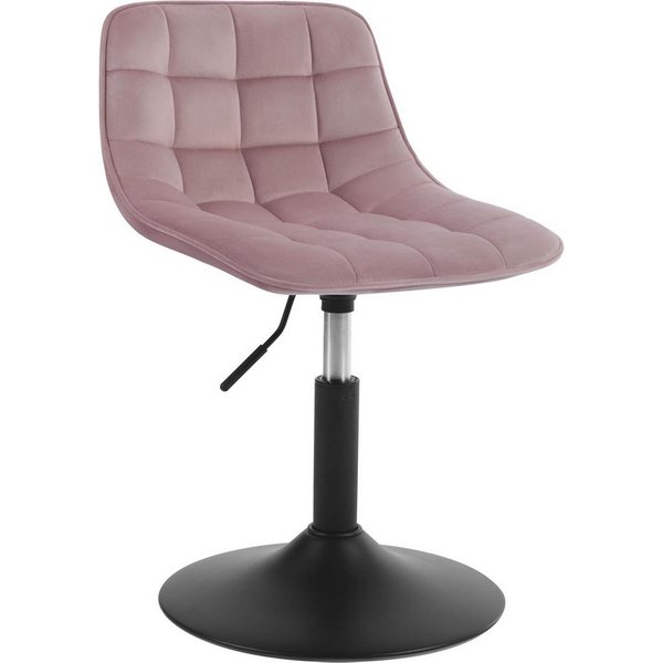 Woltu Barhocker (1 St), Schminkhocker 360° Schwenken Samt Sitz 38-49.5cm Hoch rosa