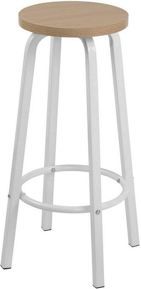 Woltu Barhocker (2 St), Bistrohocker Tresenhocker Barstuhl aus MDF und Metall – Bild 3 von 5