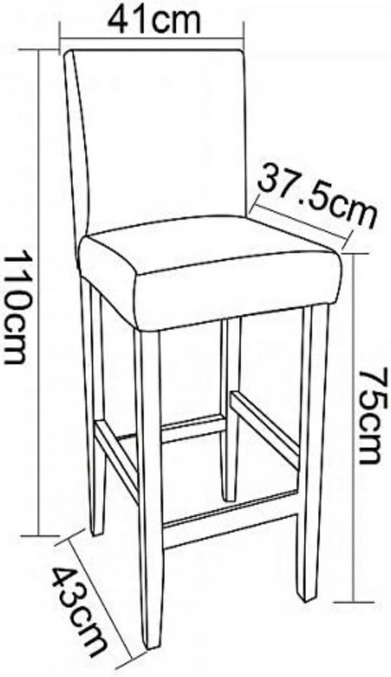 Woltu Barhocker (2 St), Bistrostuhl Holz Kunstleder Bistrohocker mit Lehne – Bild 3 von 5