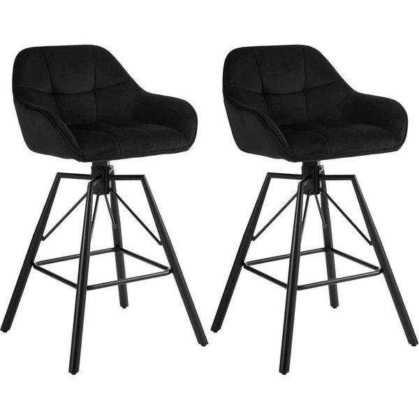 Woltu Barhocker (2 St), 2er Set, mit Lehne Fußstütze, drehbar