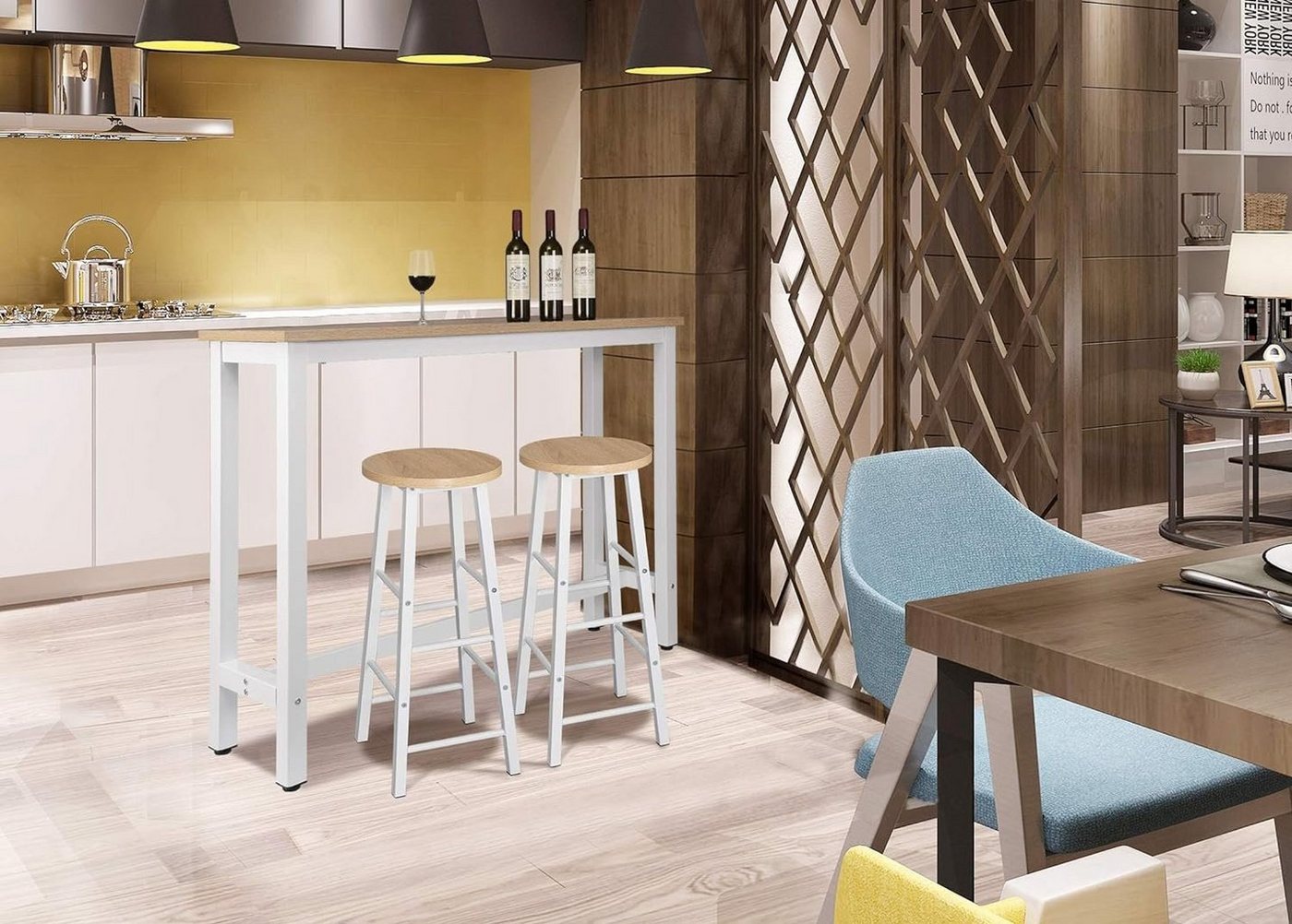 Woltu Bartisch (1-St), Metallgestell, Tischplatte aus MDF, 140x40x100cm – Bild 5 von 5
