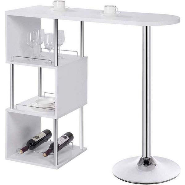 Woltu Bartisch (1-St), Bistrotisch mit 3 Ablagefläche, aus Metall, MDF
