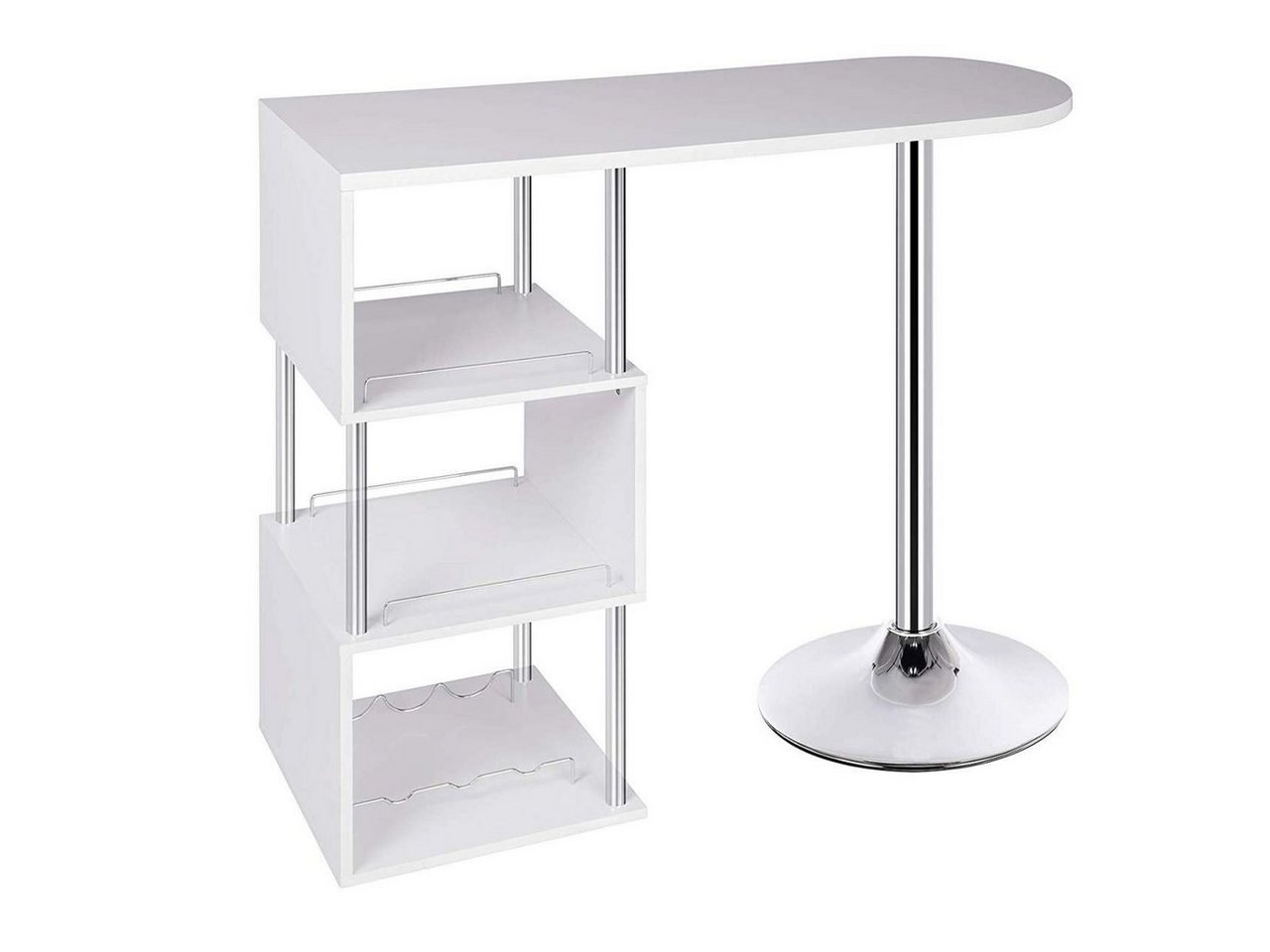 Woltu Bartisch (1-St), Bistrotisch mit 3 Ablagefläche, aus Metall, MDF – Bild 4 von 5