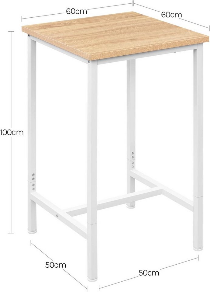 Woltu Bartisch (1-St), Bartisch aus Metallgestell, Tischplatte aus MDF – Bild 3 von 5
