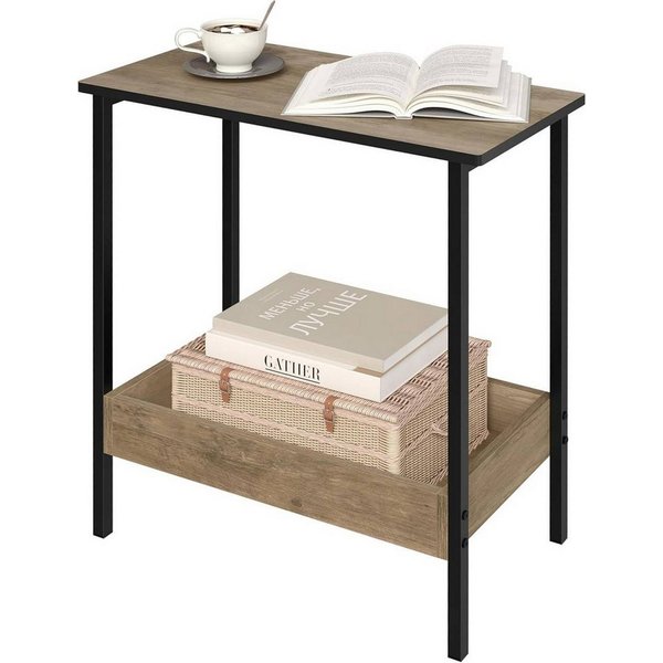 Woltu Beistelltisch (1-St), mit 2 Ablagen, Couchtisch mit Stauraum 50x55x25cm
