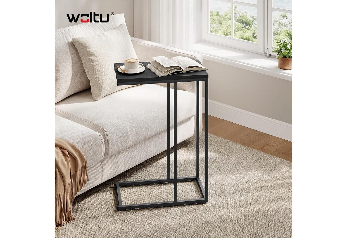 Woltu Beistelltisch (1-St), Sofatisch Tischplatte aus MDF Gestell aus Metall – Bild 2 von 5