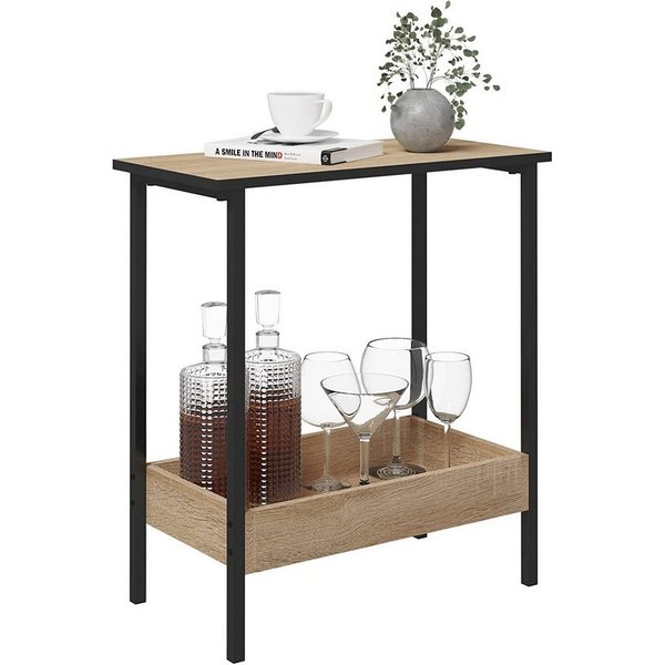 Woltu Beistelltisch (1-St), mit 2 Ablagen, Couchtisch mit Stauraum 50x55x25cm