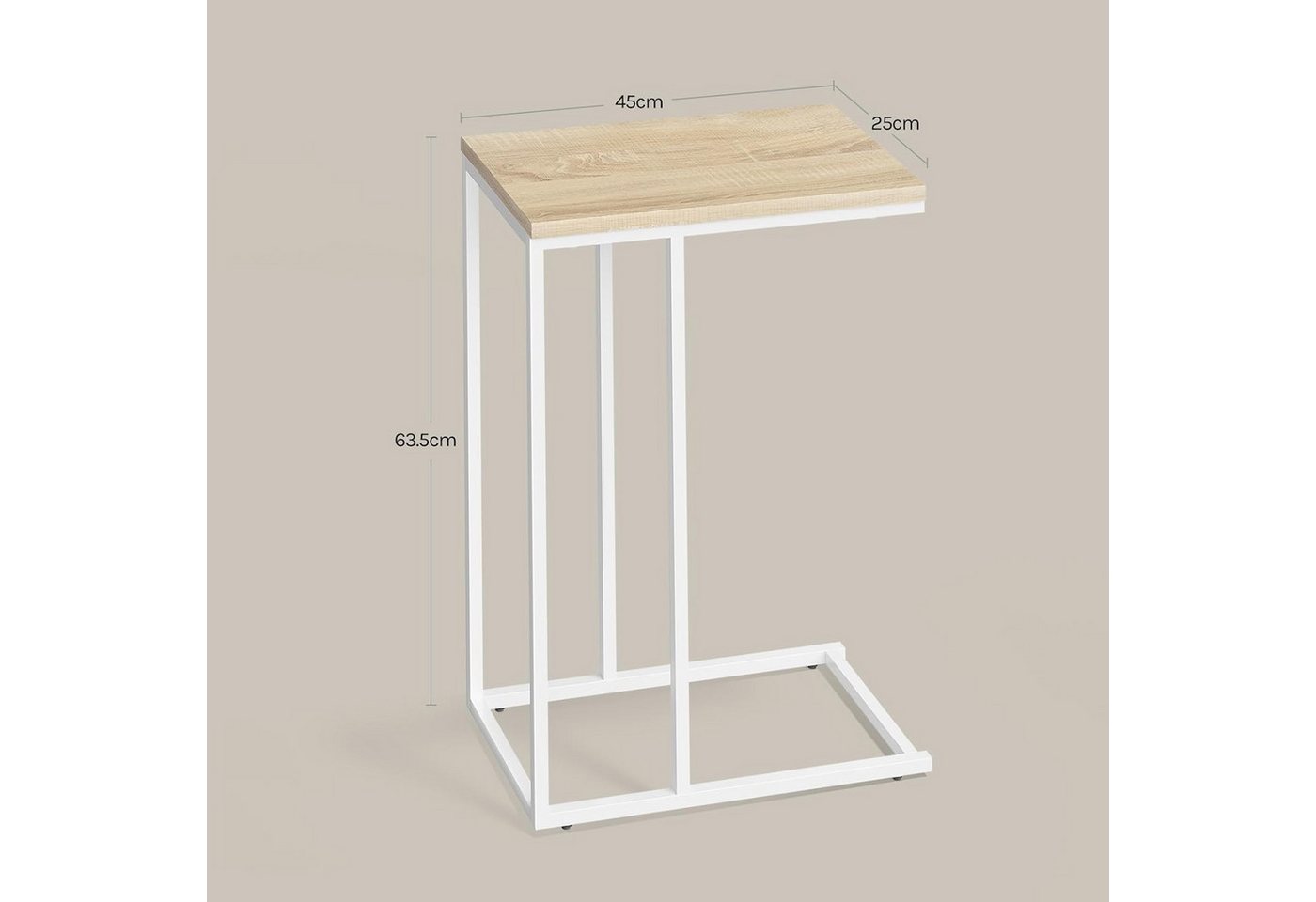 Woltu Beistelltisch (1-St), Sofatisch Tischplatte aus MDF Gestell aus Metall – Bild 3 von 5