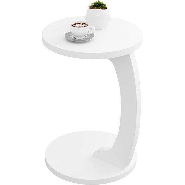 Woltu Beistelltisch, Couchtisch rund, C Form, für Sofa Bett, φ38xH55 cm