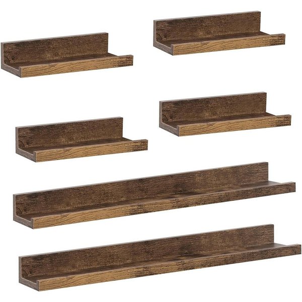 Woltu Bilderleiste, (Set, 6 St), 6er, Bilderregal Fotoleiste erhöhte Vorderkante