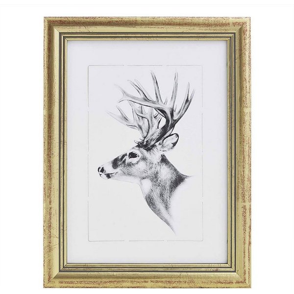 Woltu Bilderrahmen BRU9894gd, Fotogalerie, Holz Rahmen, Glasscheibe, Artos Stil Gold A4