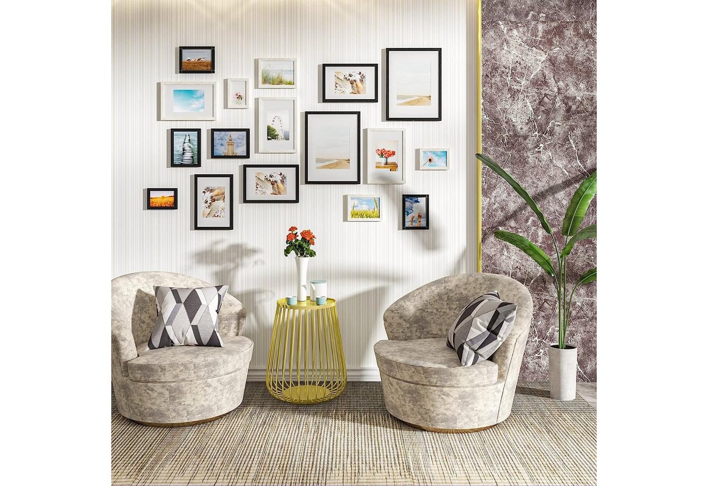 Woltu Bilderrahmen Foto Rahnmen, (5 St), 10x15 bis 30x45 cm aus Holzwerkstoff – Bild 2 von 5