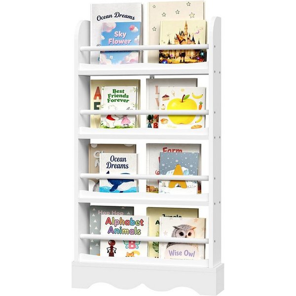Woltu Bücherregal, mit 4 Ebenen, aus MDF Holz, Regal für Kinderzimmer Kindergarten
