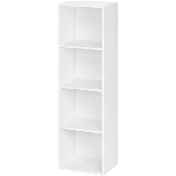 Woltu Bücherregal, 1-tlg., Bücherregal aus MDF weiß 30x24x106 cm