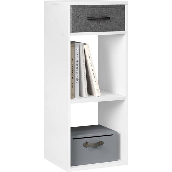 Woltu Bücherregal, mit 1 Stoffschublade 2 Würfeln, offenes Regal 32,4x80x30 cm