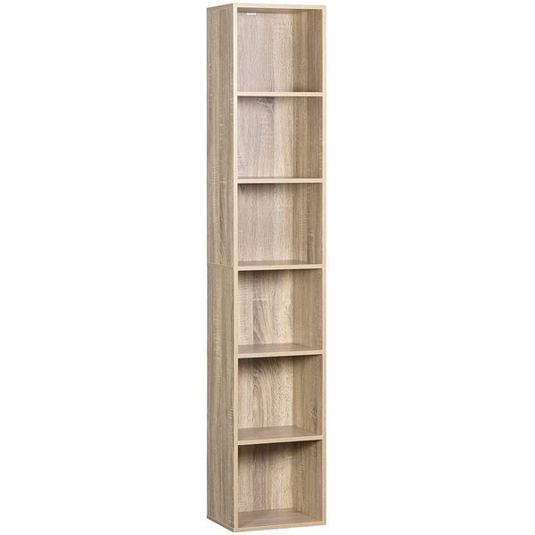 Woltu Bücherregal, 1-tlg., Aktenschrank, MDF, 6 Fächer, 30x24x158,5cm