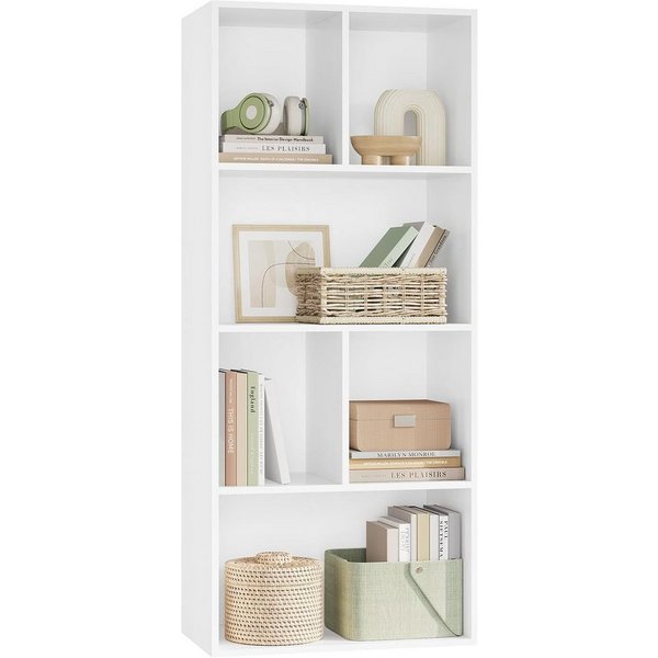 Woltu Bücherregal, 1-tlg., Raumteiler Büroregal, MDF, 6 Fächer, 50x29x121cm