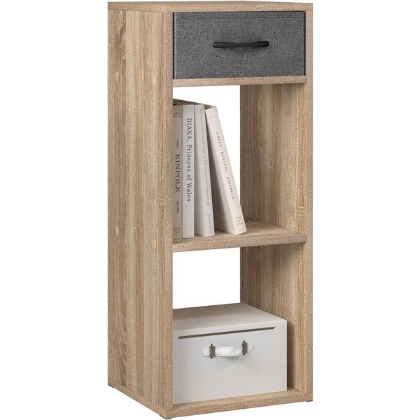 Woltu Bücherregal, mit 1 Stoffschublade 2 Würfeln, offenes Regal 32,4x80x30 cm