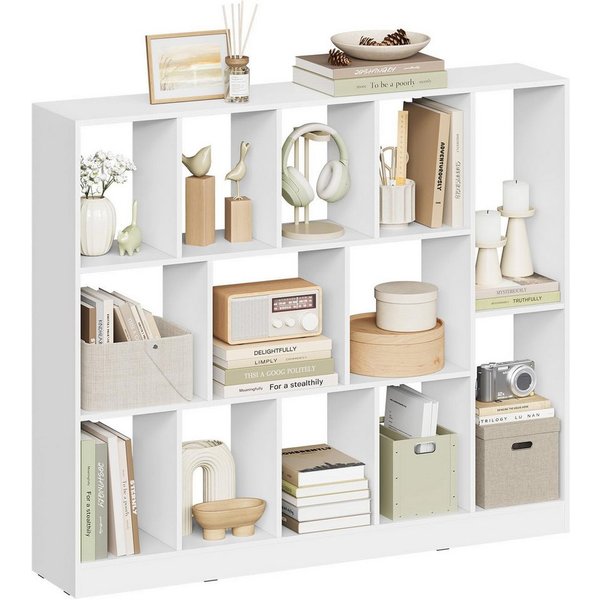Woltu Bücherregal, Würfelregal mit 13 Fächern horizontal vertikal aufstellbar aus Holz