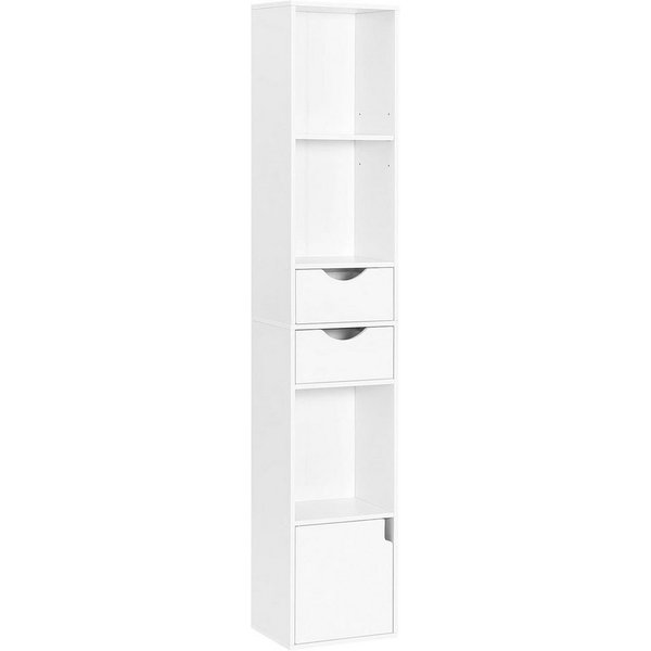 Woltu Bücherregal, 1-tlg., mit Schubladen, Regal mit Tür, 30x158x24 cm