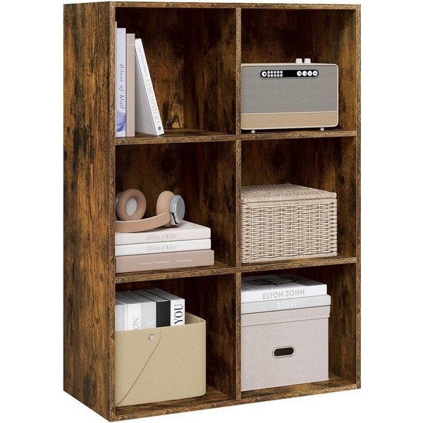 Woltu Bücherregal, 1-tlg., mit 6 Fächern, Würfelregal Standregal, 29x89x59,6 cm