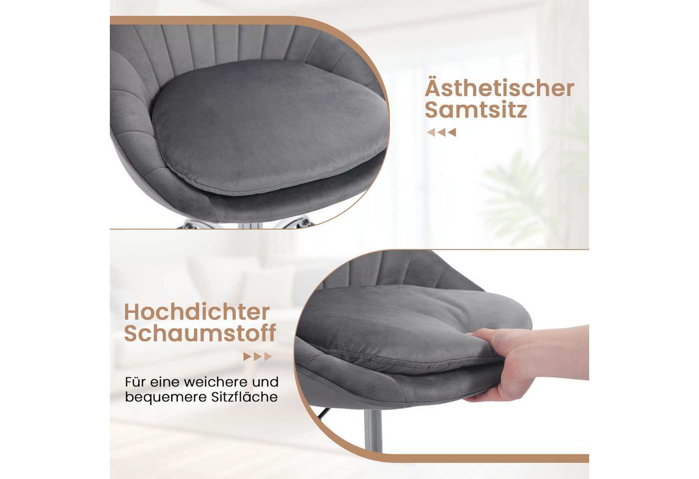 Woltu Bürostuhl (1 St), ergonomisch, Schminkstuhl, Schreibtischstuhl 150 kg belastbar – Bild 5 von 5