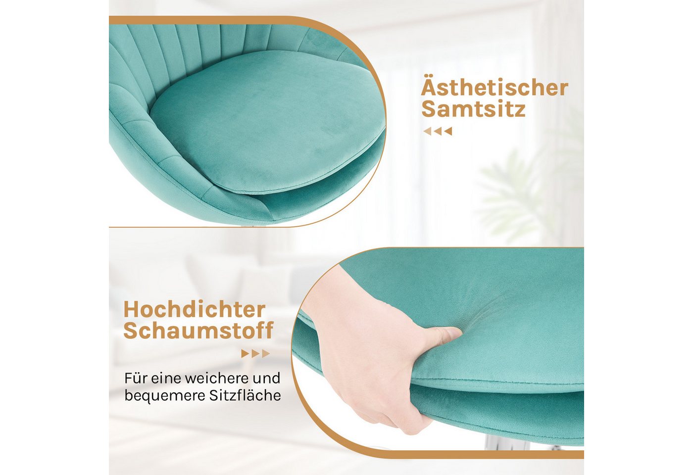 Woltu Bürostuhl (1 St), ergonomisch, Schminkstuhl, Schreibtischstuhl 150 kg belastbar – Bild 5 von 5