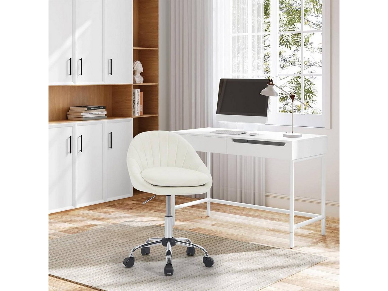 Woltu Bürostuhl (1 St), ergonomisch, Schminkstuhl, Schreibtischstuhl 150 kg belastbar – Bild 4 von 5