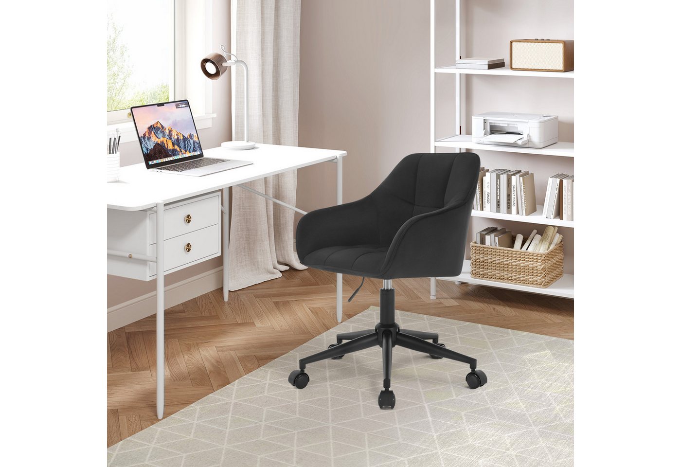 Woltu Bürostuhl (1 St), Homeoffice Stuhl, höhenverstellbar, Samtsitz – Bild 2 von 5