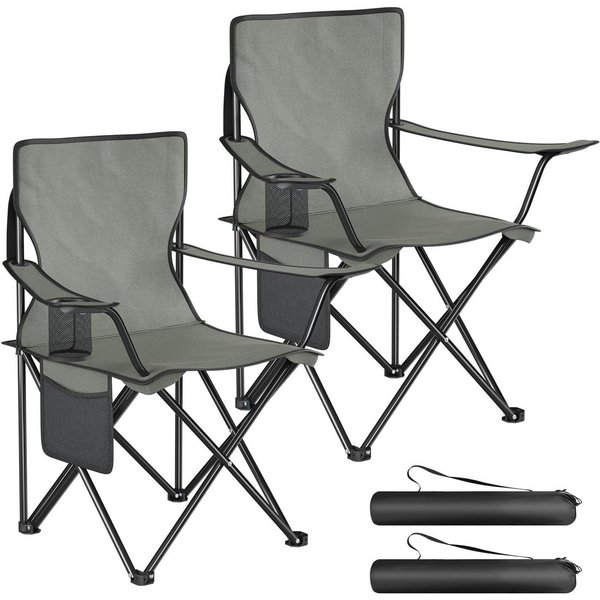 Woltu Campingstuhl (2 St), Klappbar, leicht, für Camping Angeln Picknicks Strand